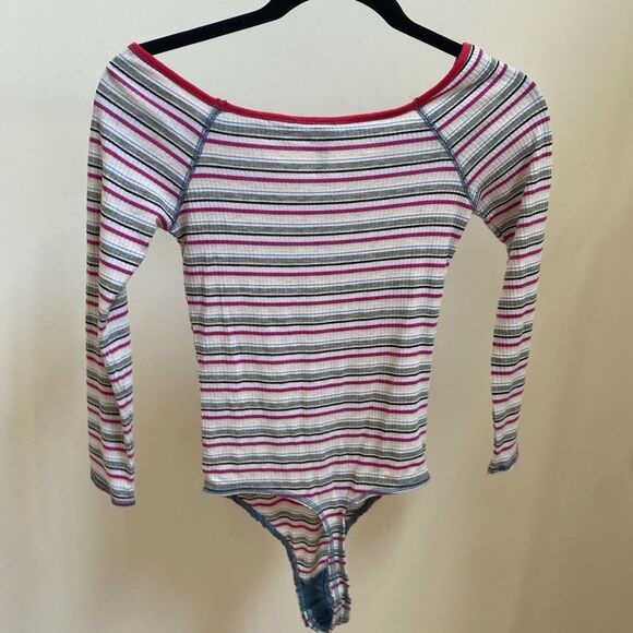 Intimately Free People Put A Stripe On It Stripe Thong Bodysuit Classic Combo - Picture 5 of 10